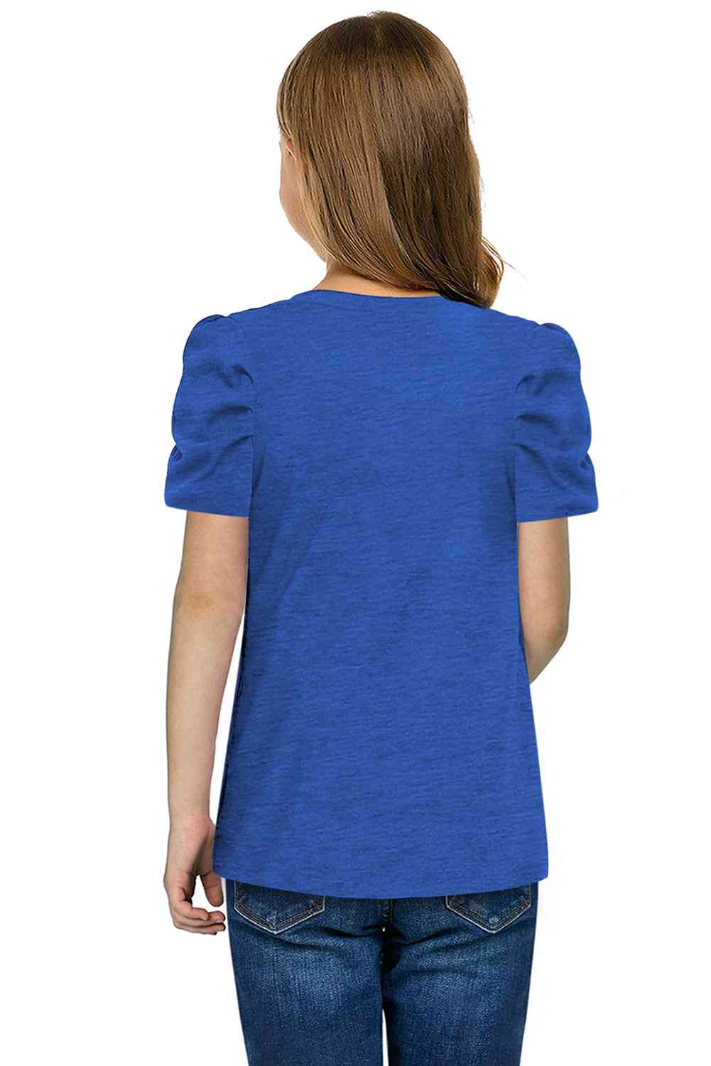 Round Neck Puff Sleeve T-Shirt - Vitalis Collection
