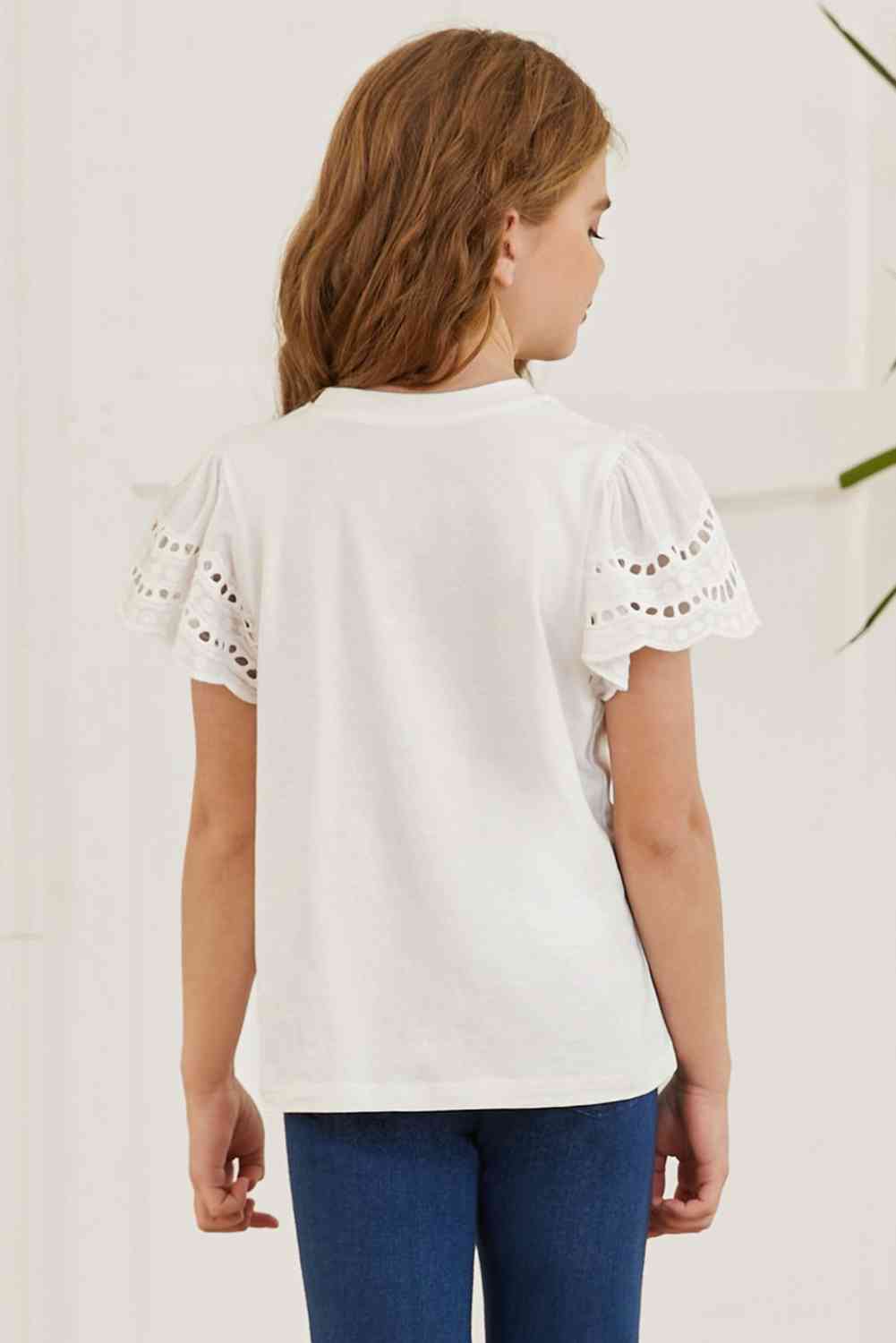 Round Neck Flutter Sleeve T-Shirt - Vitalis Collection