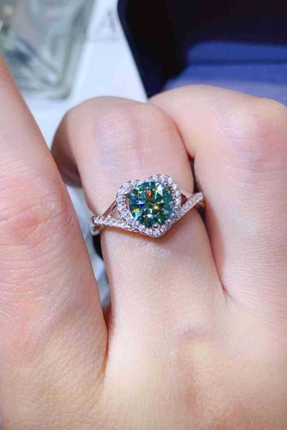 Adored 1 Carat Moissanite 925 Sterling Silver Heart Ring - Vitalis Collection