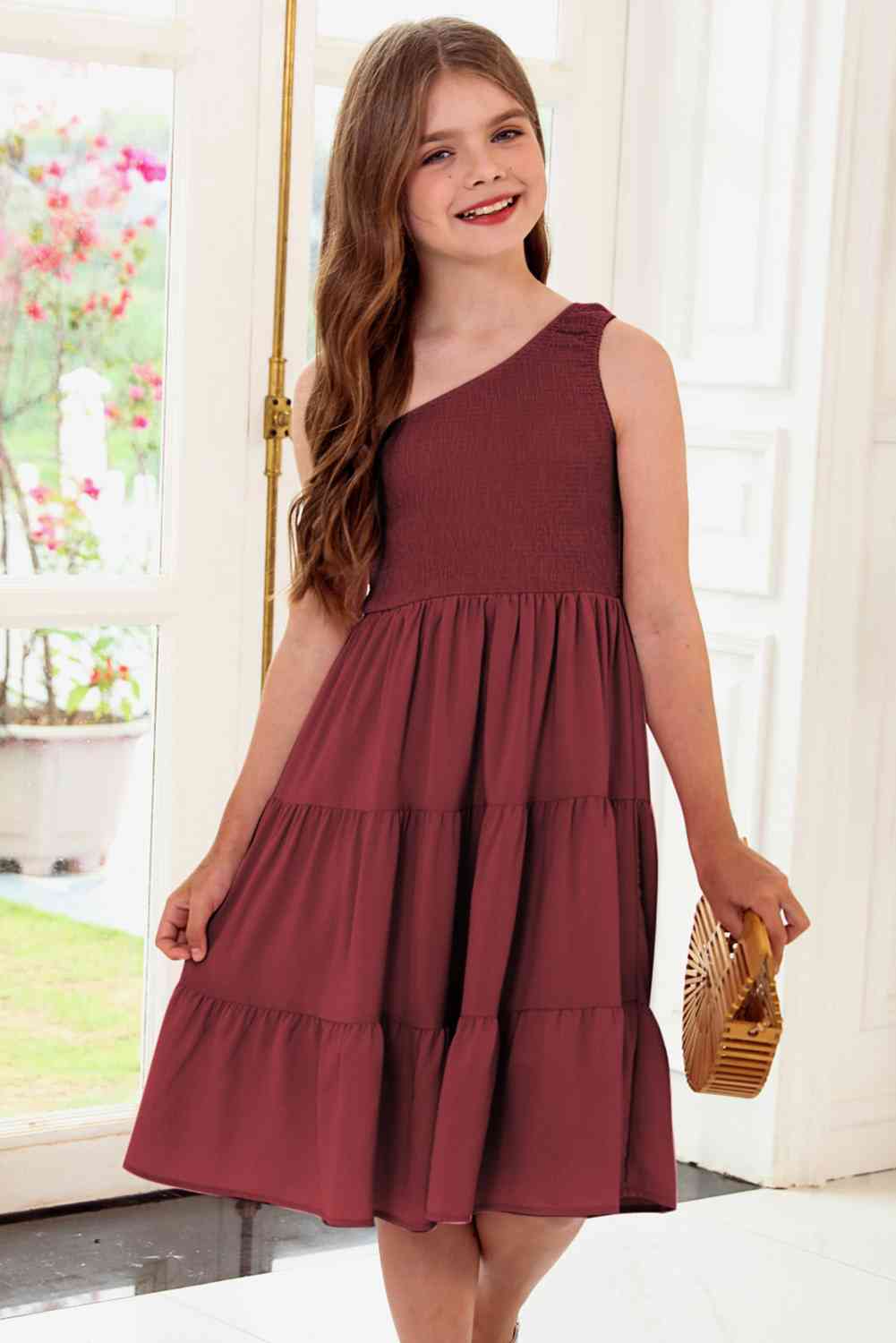 One-Shoulder Sleeveless Tiered Dress - Vitalis Collection
