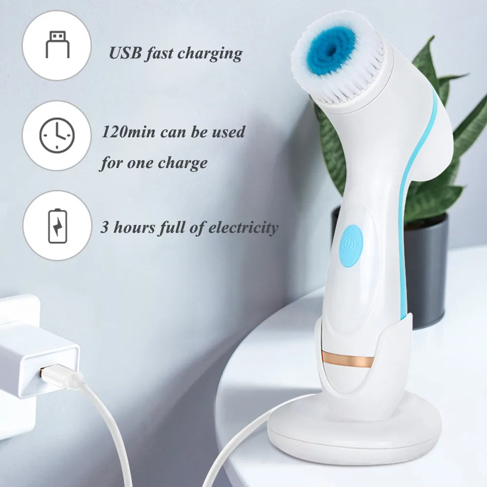 Facial Cleansing Brush Sonic Spin Set for Deep Cleaning & Blackhead Removal - Vitalis Collection