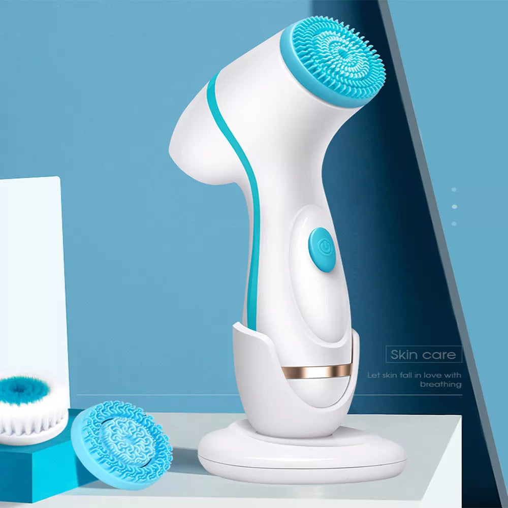 Facial Cleansing Brush Sonic Spin Set for Deep Cleaning & Blackhead Removal - Vitalis Collection