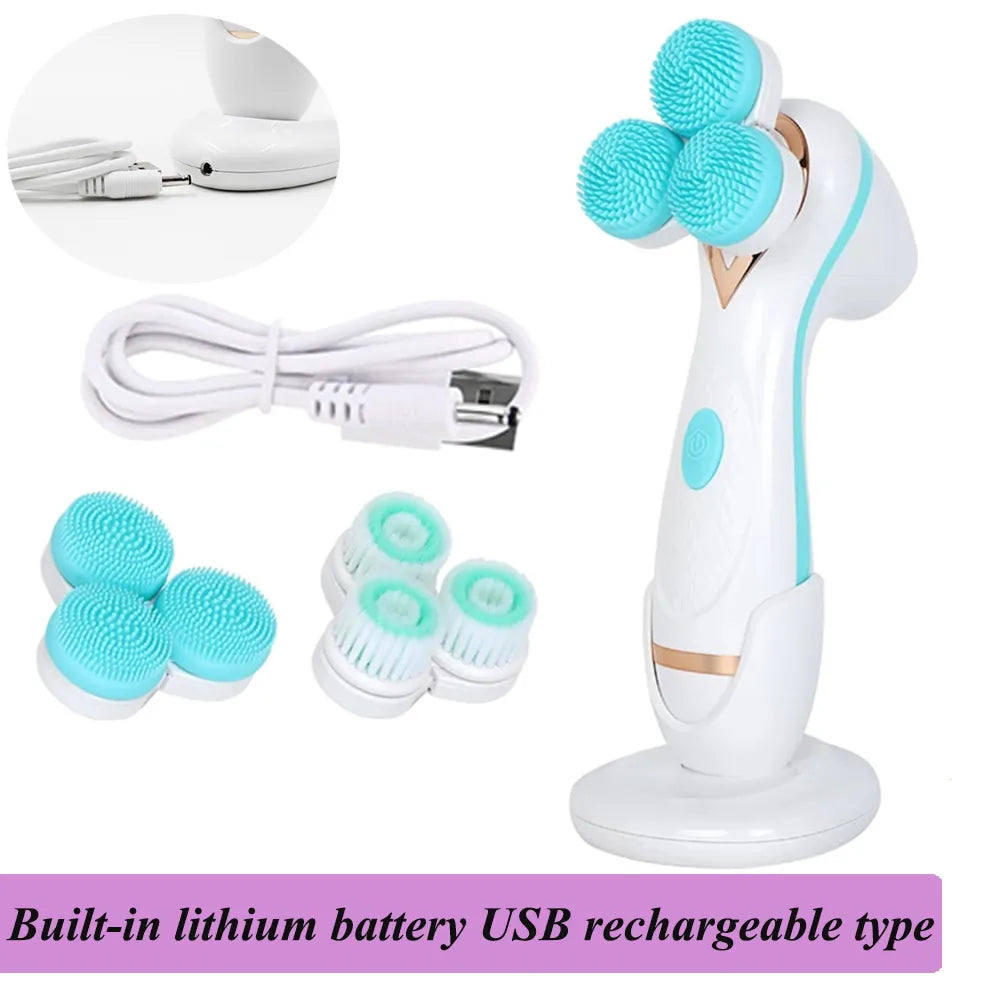 Facial Cleansing Brush Sonic Spin Set for Deep Cleaning & Blackhead Removal - Vitalis Collection
