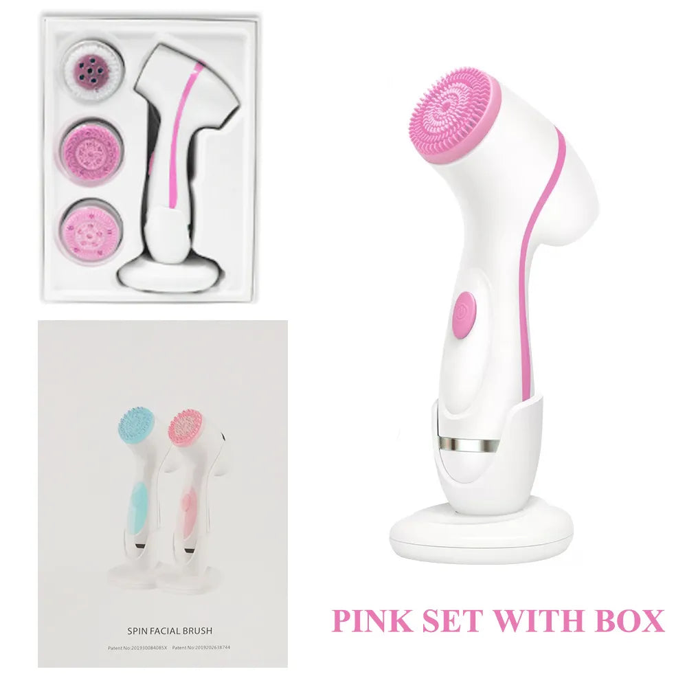 Facial Cleansing Brush Sonic Spin Set for Deep Cleaning & Blackhead Removal - Vitalis Collection
