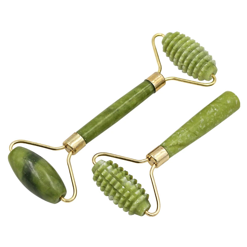 2pcs Gua Sha Massager Set for Face Care, Jade Rollers & Skin Lifting - Vitalis Collection