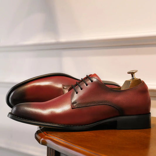 Men's Formal Derby Shoes Full Grain Leather Lace-Up Business Style - Vitalis Collection