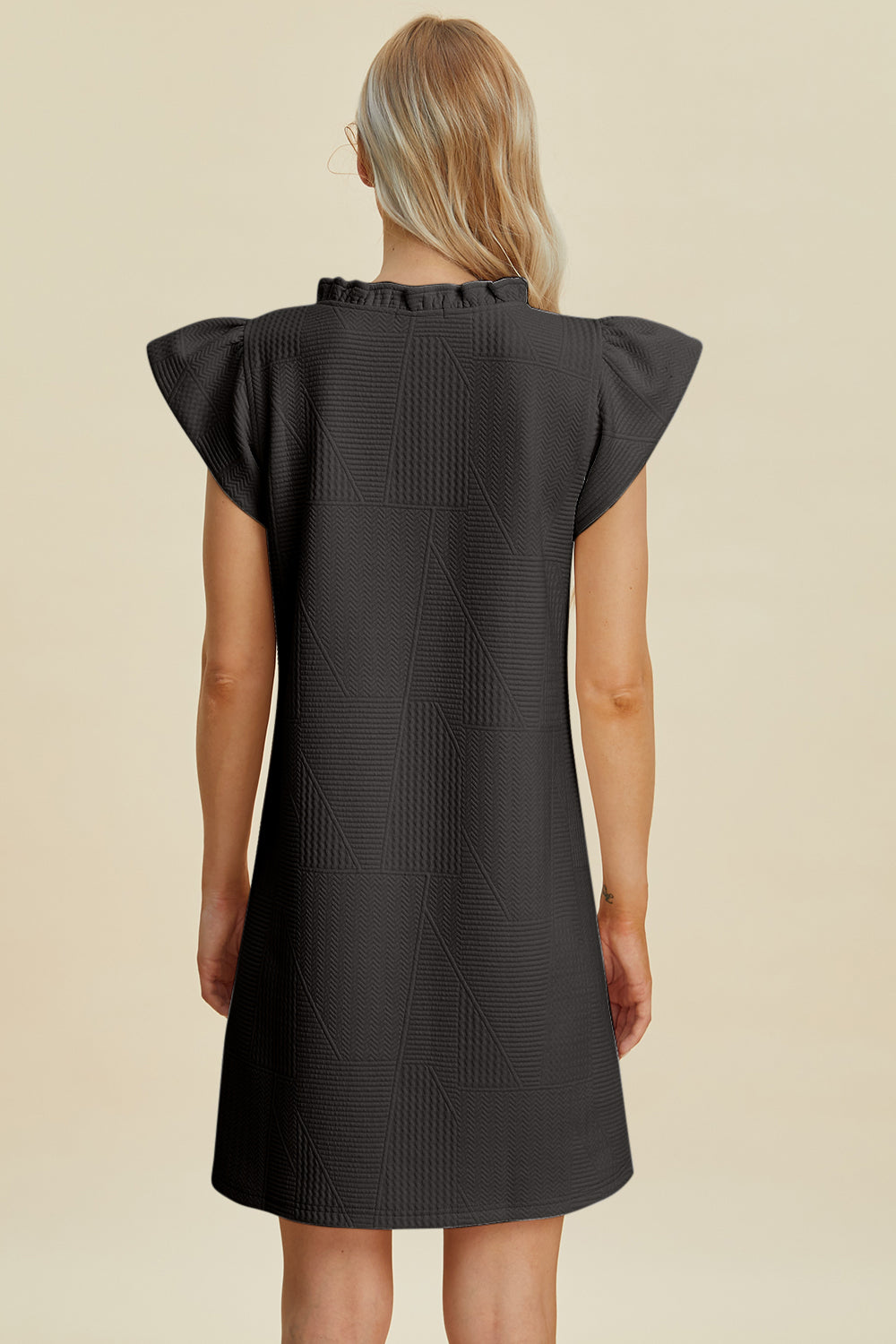 Double Take Full Size Ruffled V-Neck Cap Sleeve Dress - Vitalis Collection