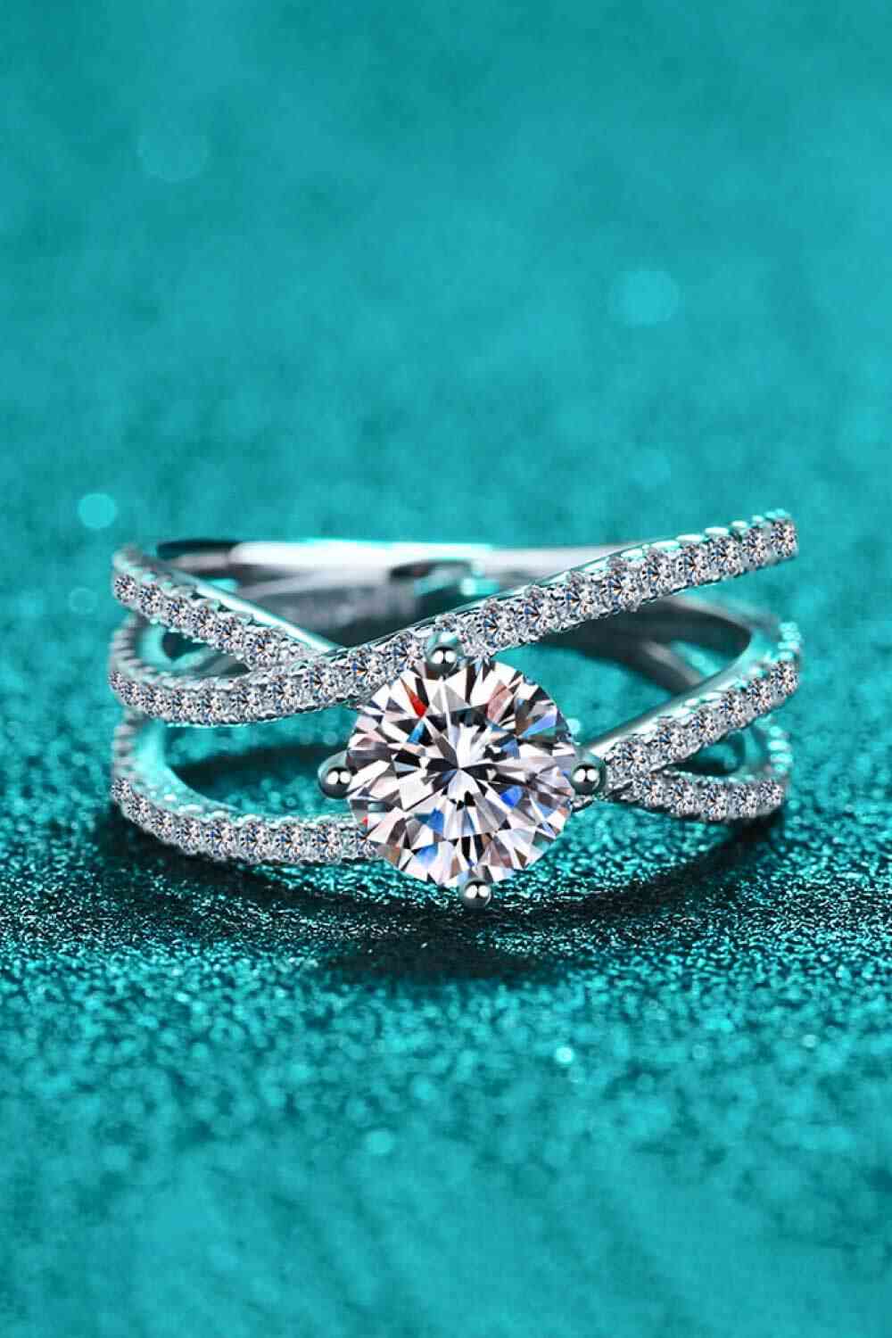 1 Carat Moissanite Crisscross Ring - Vitalis Collection