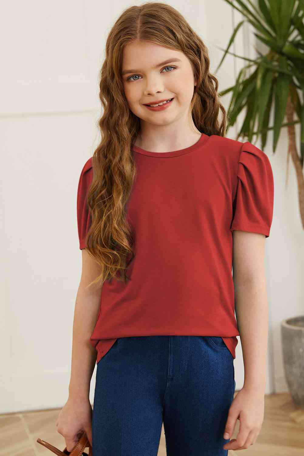 Round Neck Puff Sleeve T-Shirt - Vitalis Collection
