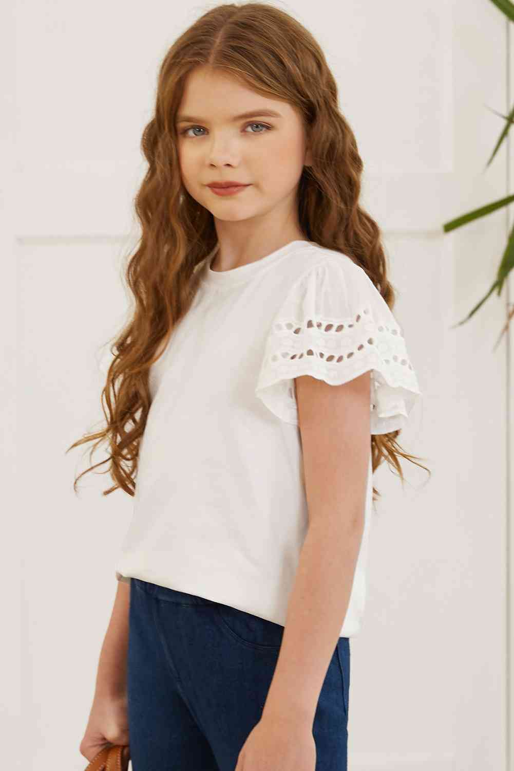 Round Neck Flutter Sleeve T-Shirt - Vitalis Collection