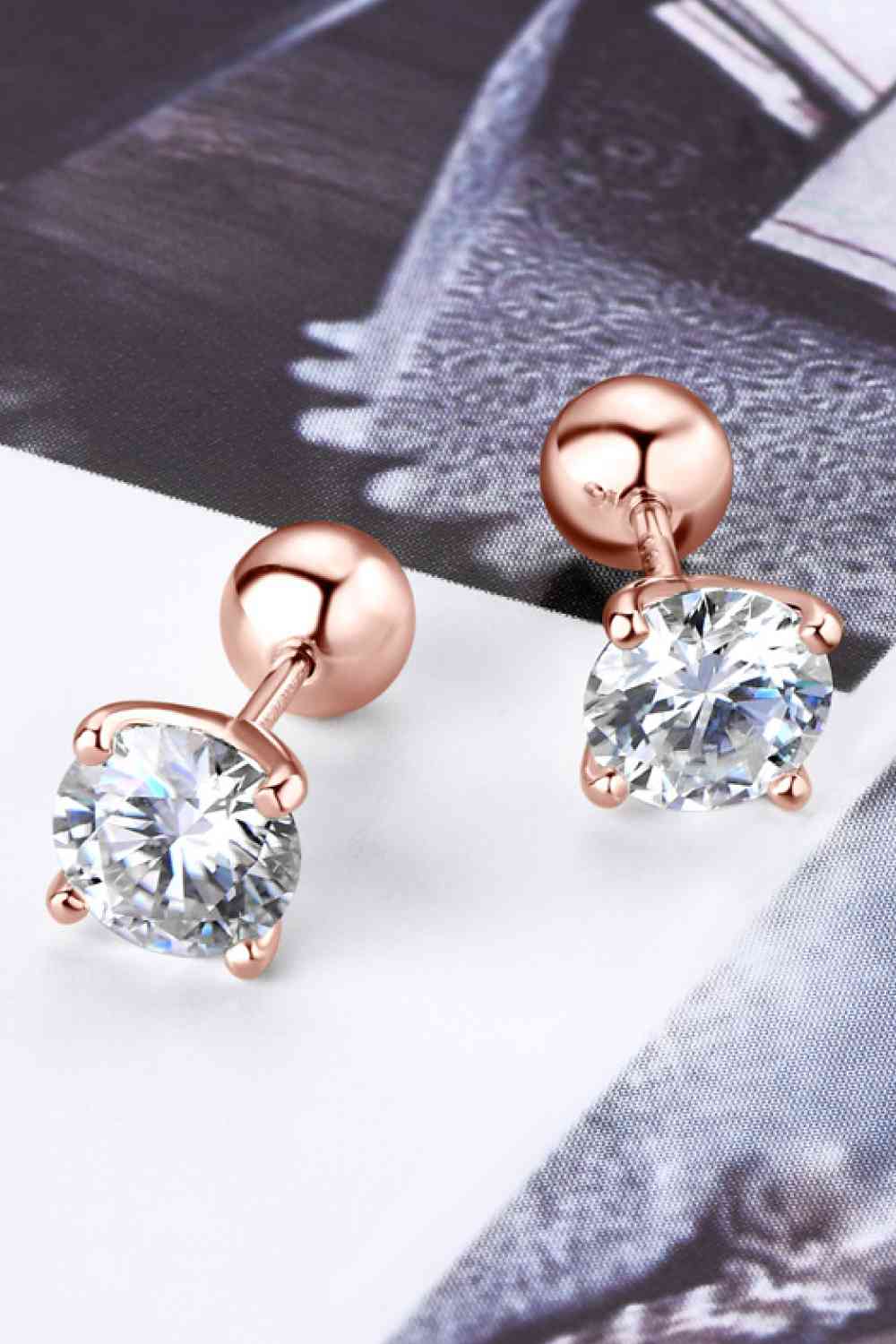 2 Carat Moissanite 925 Sterling Silver Stud Earrings - Vitalis Collection