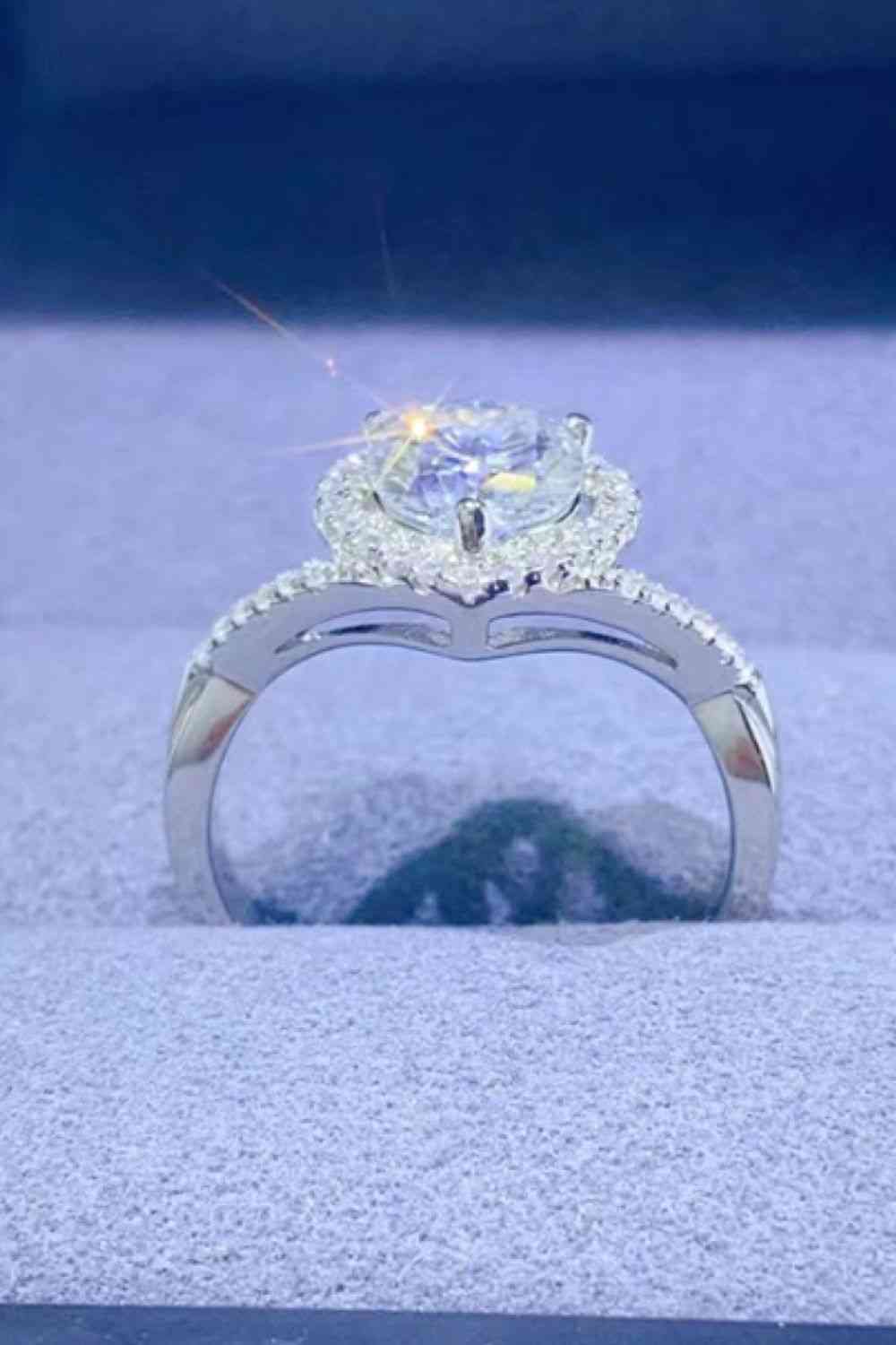 Adored 1 Carat Moissanite 925 Sterling Silver Heart Ring - Vitalis Collection