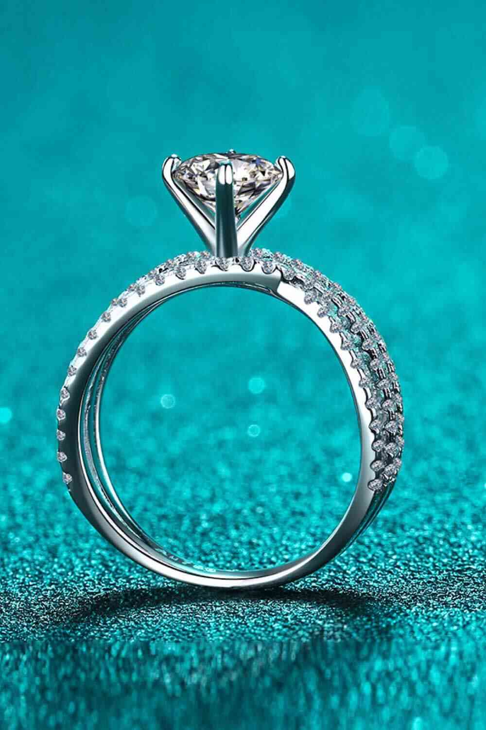 1 Carat Moissanite Crisscross Ring - Vitalis Collection