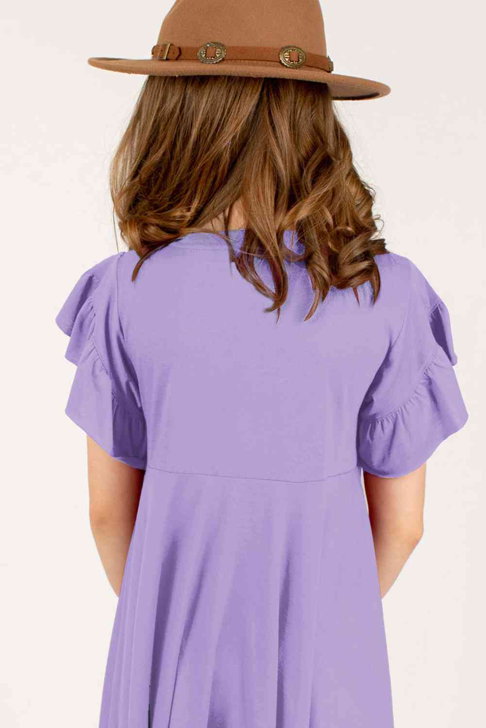 Round Neck Petal Sleeve Dress - Vitalis Collection