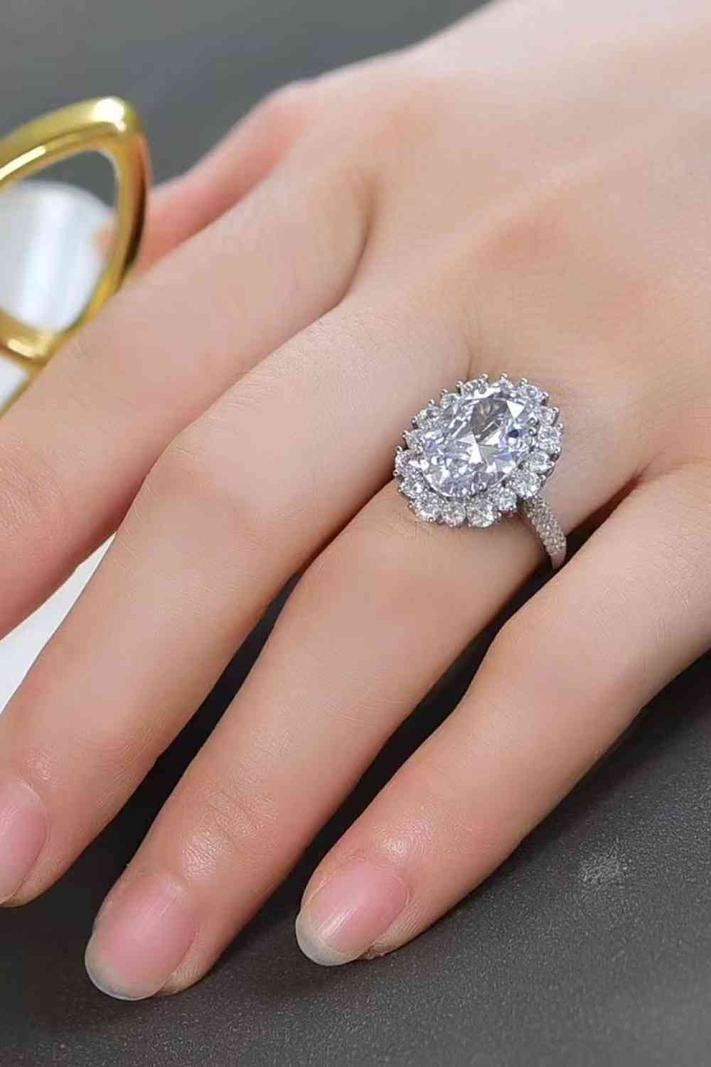 8 Carat Oval Moissanite Ring - Vitalis Collection