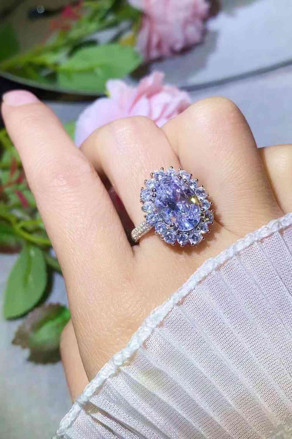 8 Carat Oval Moissanite Ring - Vitalis Collection
