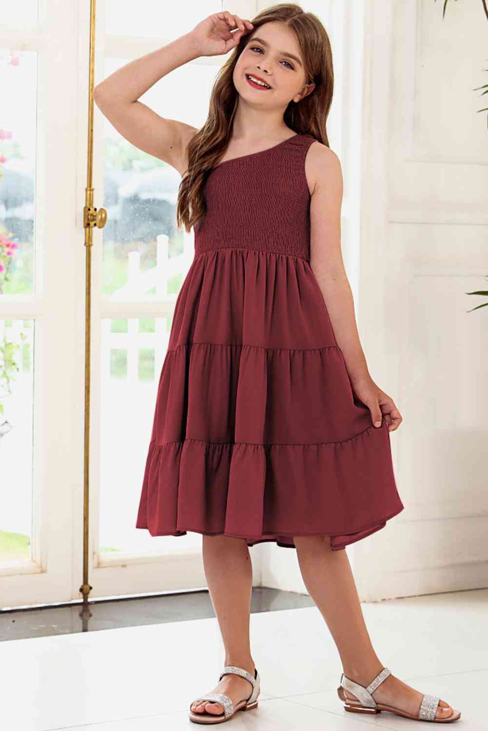One-Shoulder Sleeveless Tiered Dress - Vitalis Collection