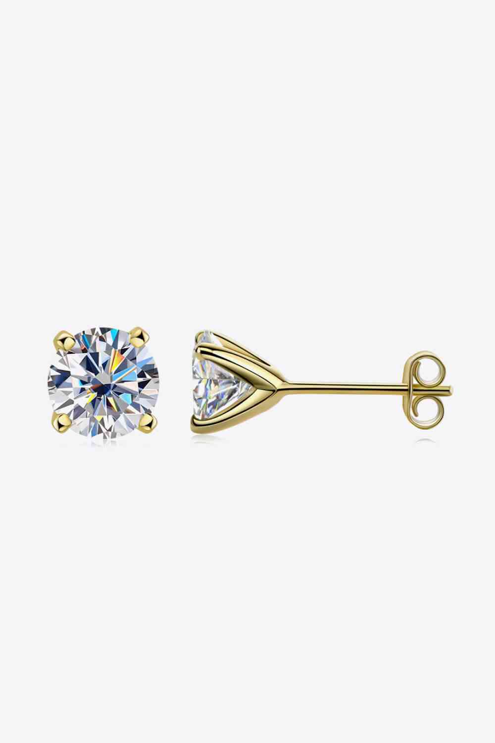 925 Sterling Silver 1 Carat Moissanite 4-Prong Stud Earrings - Vitalis Collection