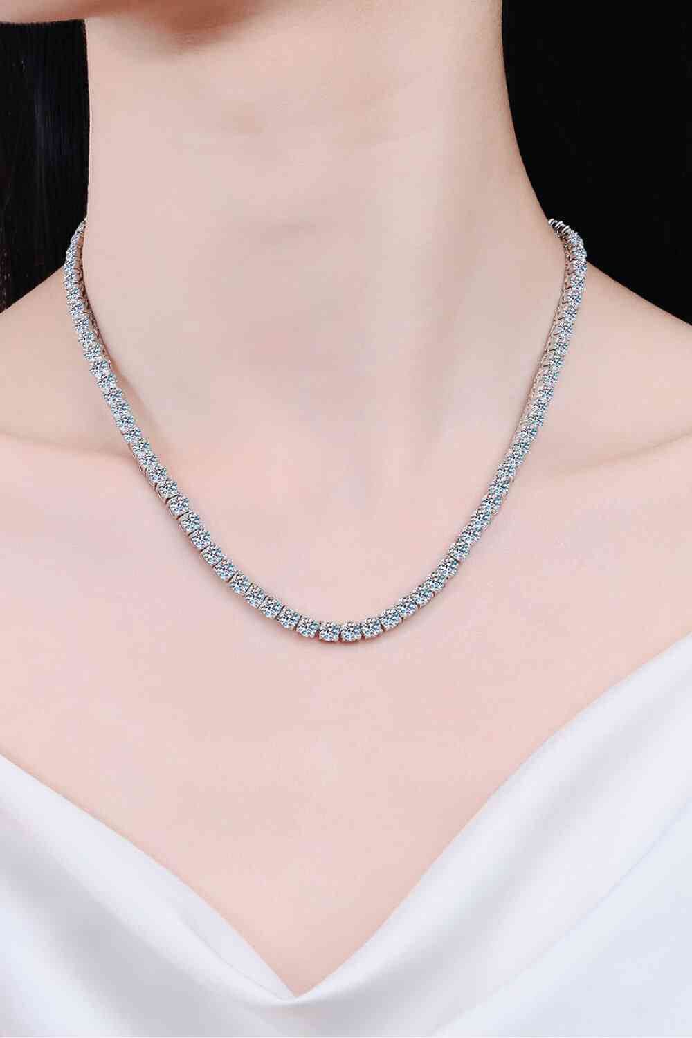 Moissanite Rhodium-Plated Necklace - Vitalis Collection