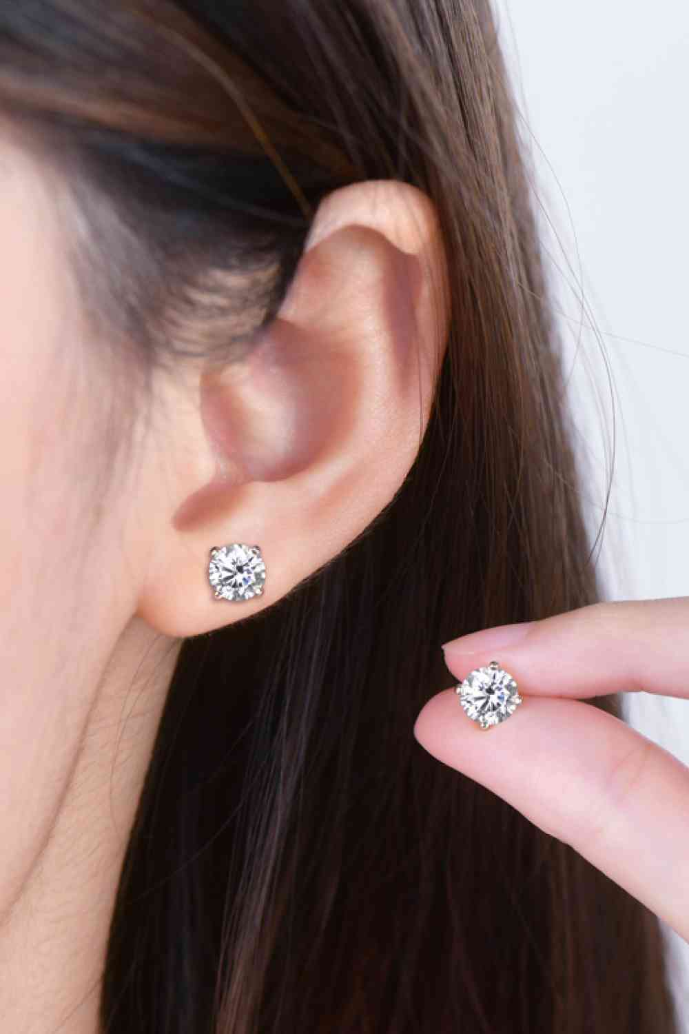 2 Carat Moissanite 925 Sterling Silver Stud Earrings - Vitalis Collection