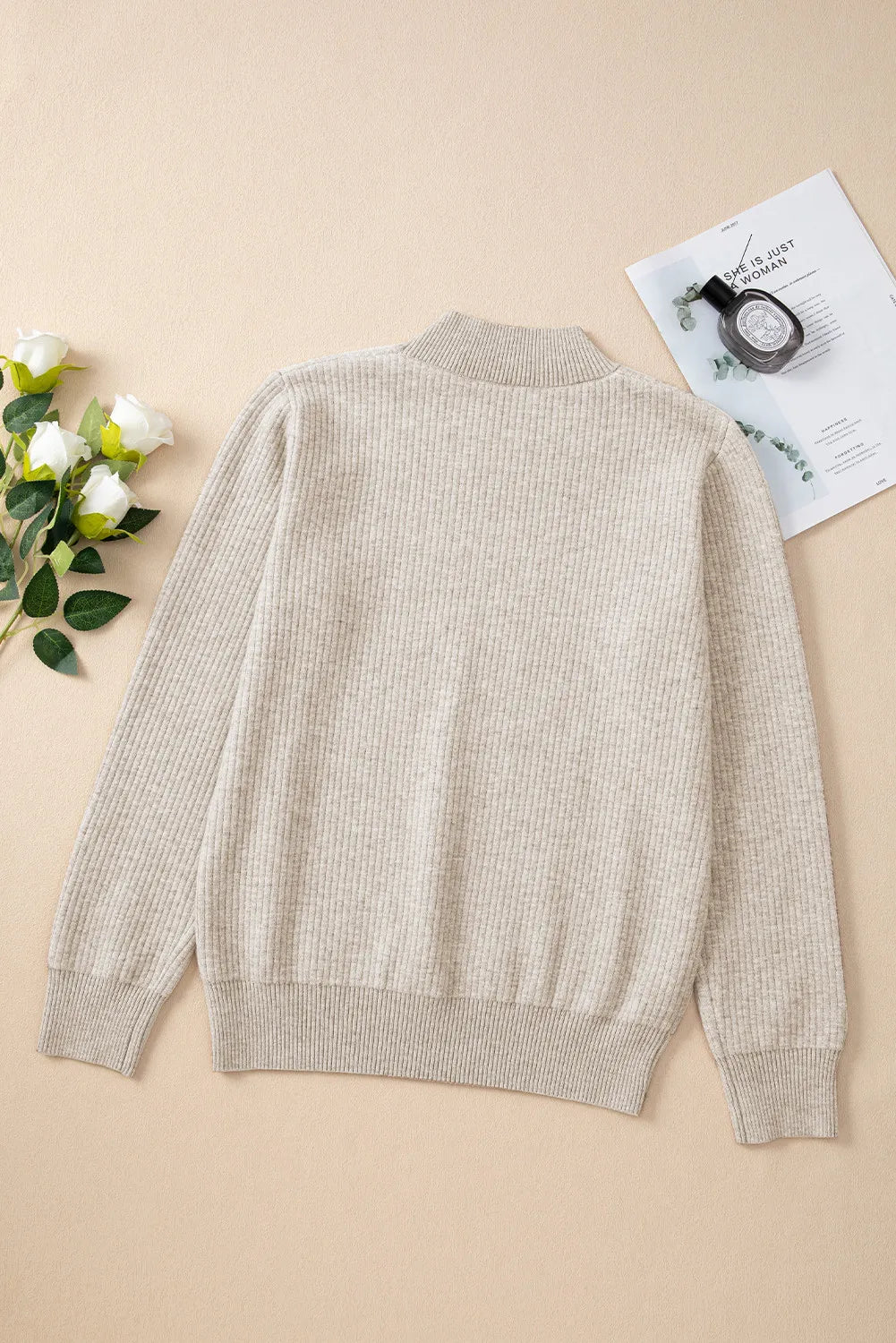 Mock Neck Long Sleeve Sweater - Vitalis Collection