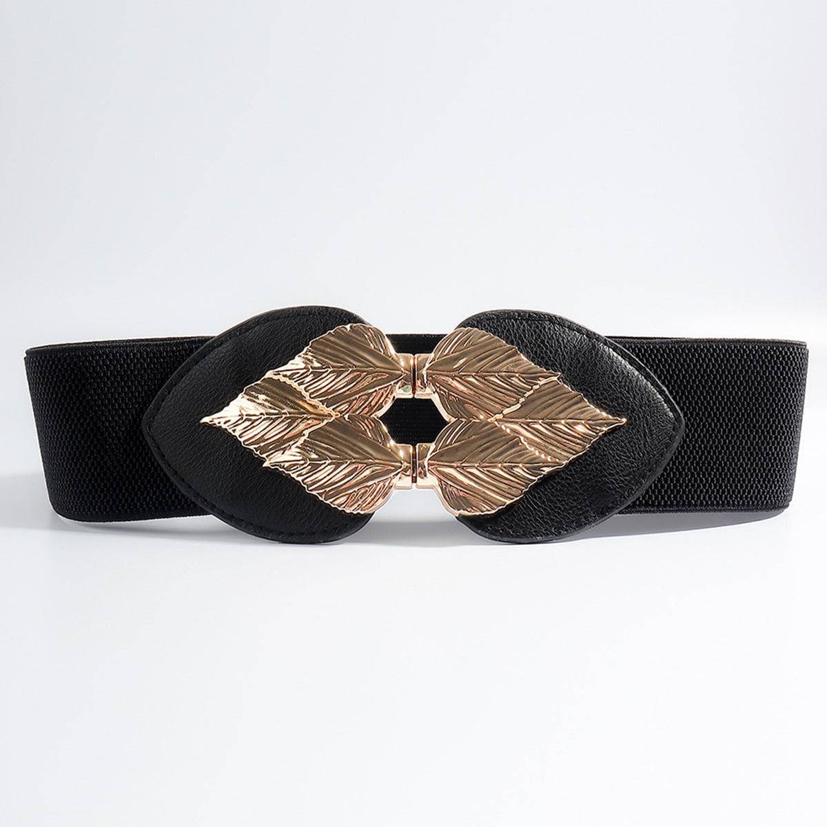 Alloy Leaf Buckle Elastic Belt - Vitalis Collection