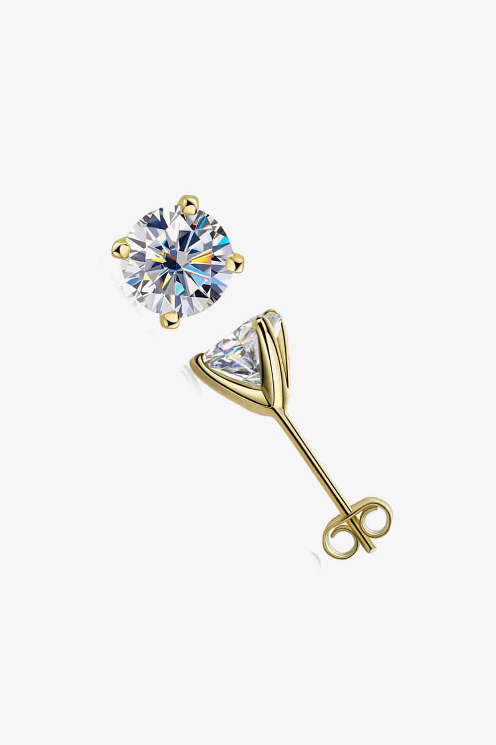 925 Sterling Silver 1 Carat Moissanite 4-Prong Stud Earrings - Vitalis Collection