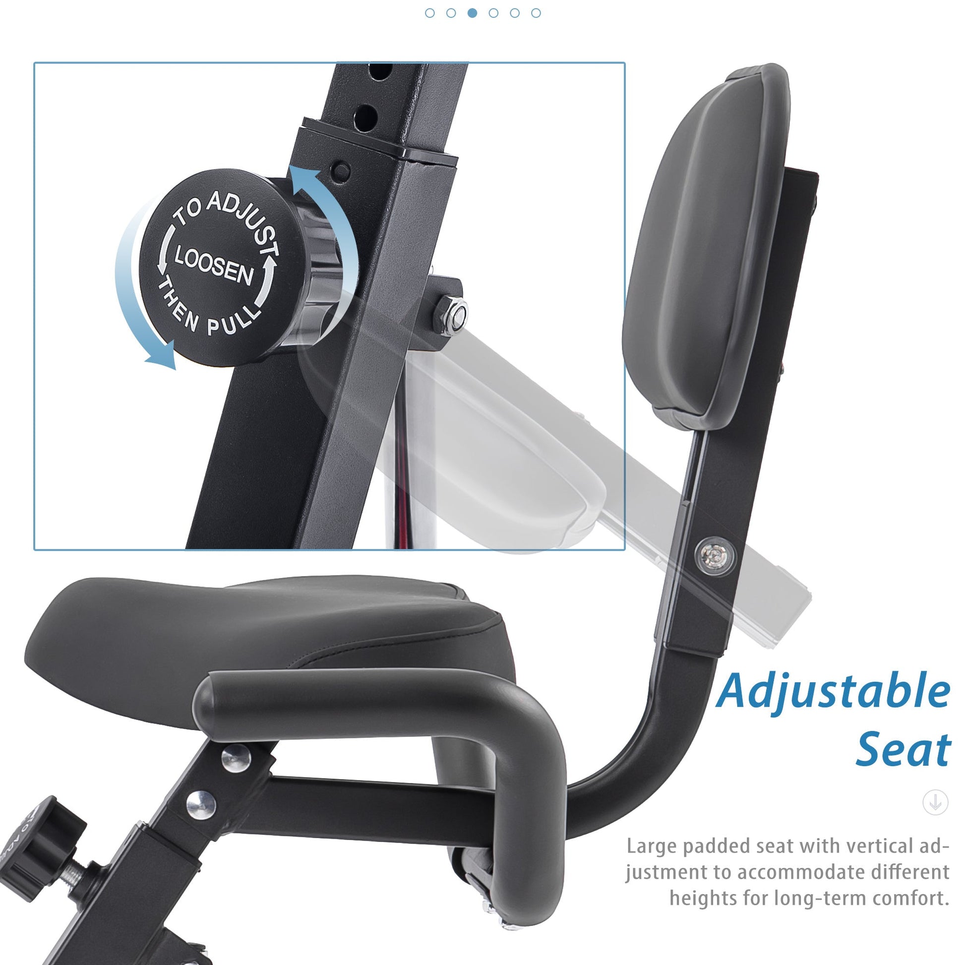 Folding Exercise Bike, Fitness Upright and Recumbent X-Bike With 10-Level Adjustable Resistance, Arm Bands and Backrest - Vitalis Collection