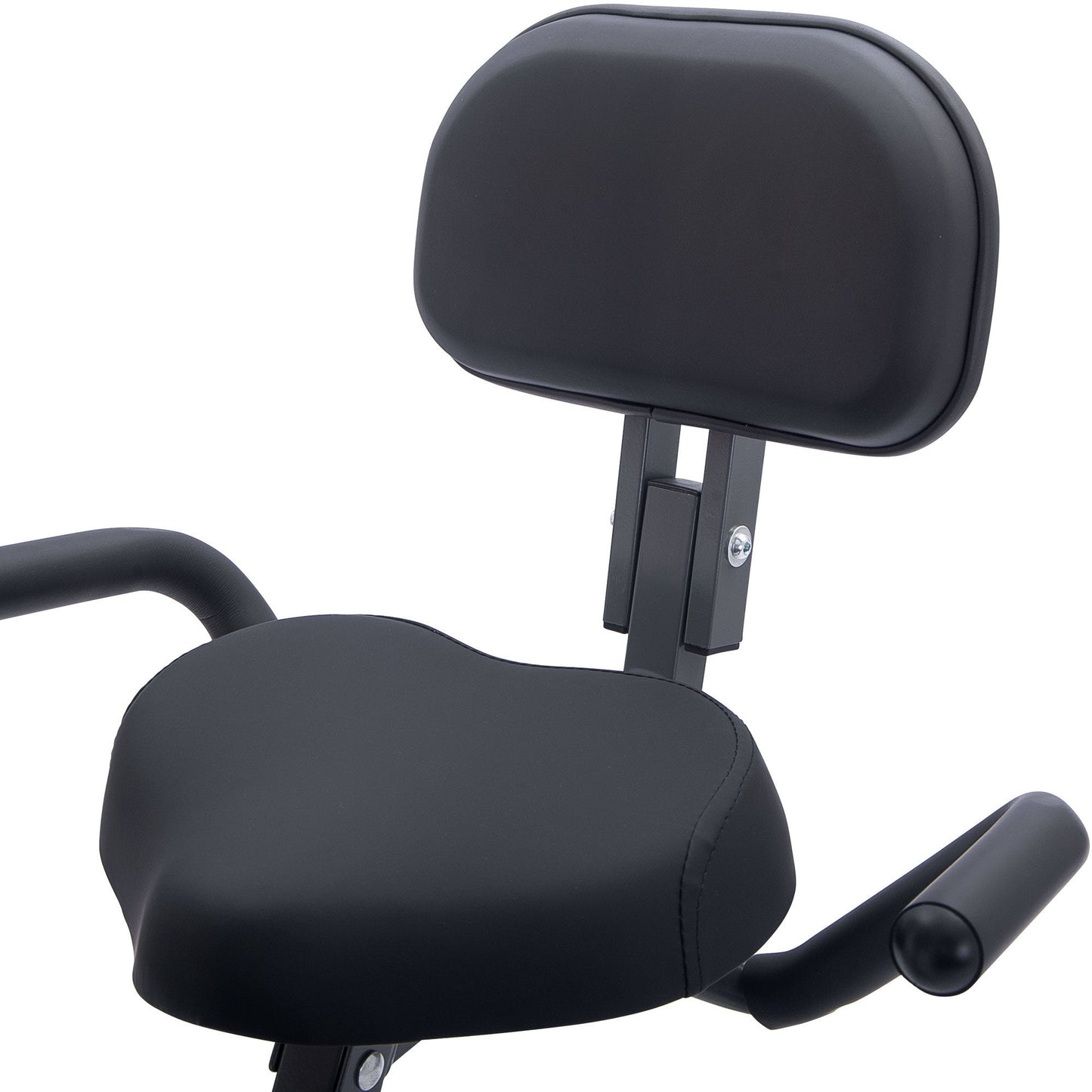 Folding Exercise Bike, Fitness Upright and Recumbent X-Bike With 10-Level Adjustable Resistance, Arm Bands and Backrest - Vitalis Collection