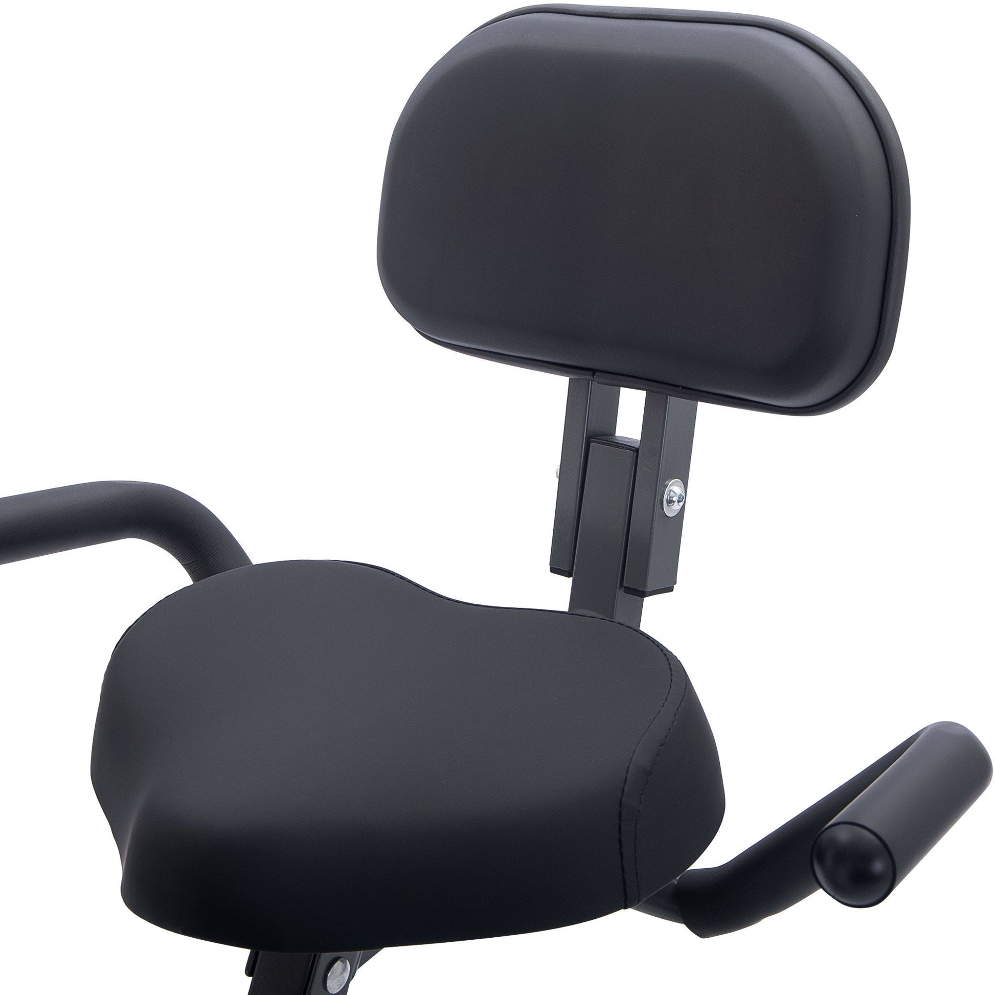 Folding Exercise Bike, Fitness Upright and Recumbent X-Bike With 10-Level Adjustable Resistance, Arm Bands and Backrest - Vitalis Collection