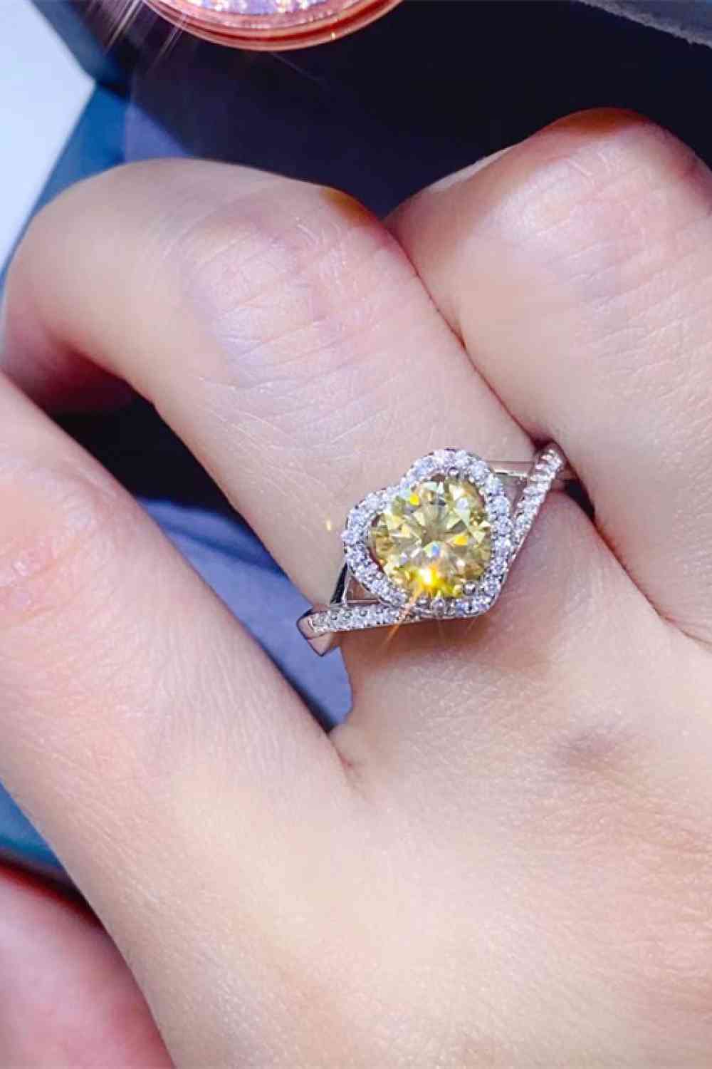 Adored 1 Carat Moissanite 925 Sterling Silver Heart Ring - Vitalis Collection