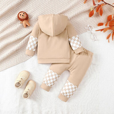 Checkered Long Sleeve Sweatshirt and Pants Set - Vitalis Collection