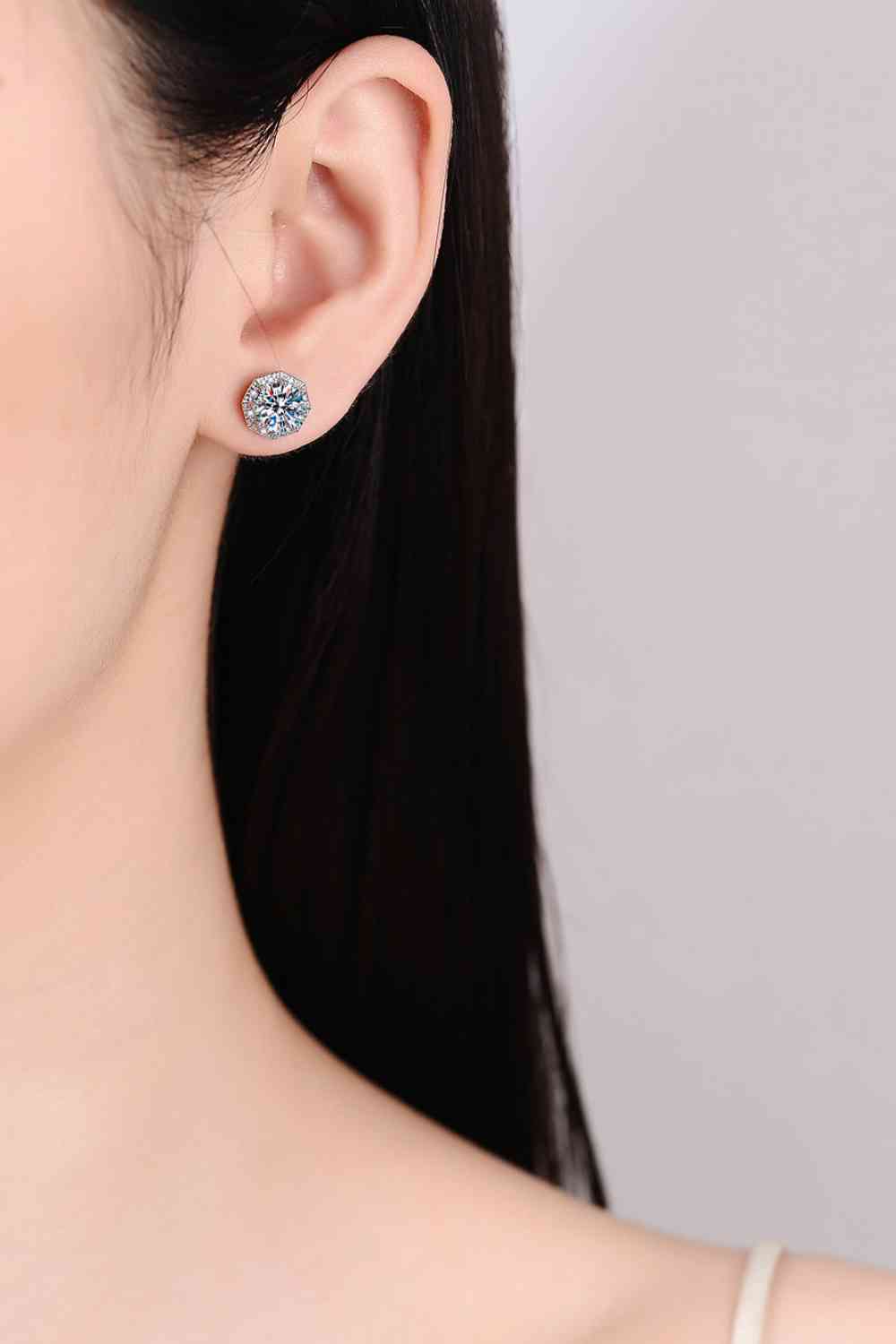 2 Carat Moissanite 925 Sterling Silver Stud Earrings - Vitalis Collection