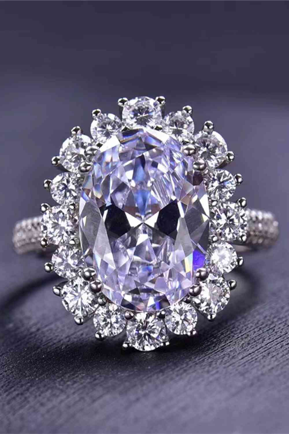 8 Carat Oval Moissanite Ring - Vitalis Collection