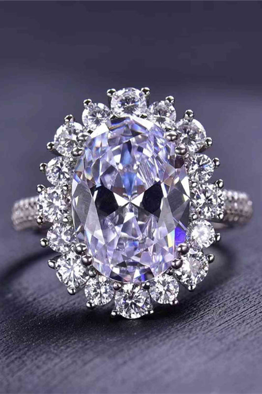 8 Carat Oval Moissanite Ring - Vitalis Collection