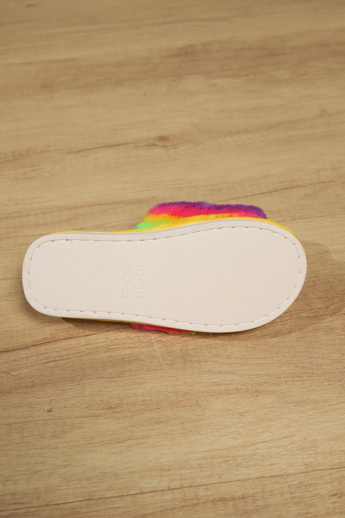 Color Block Open Toe Faux Fur PVC Slippers - Vitalis Collection