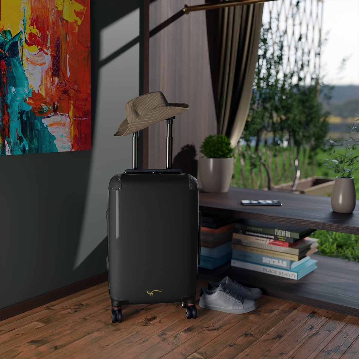 Elegant Black Travel Suitcase with Smooth Wheels - Vitalis Collection