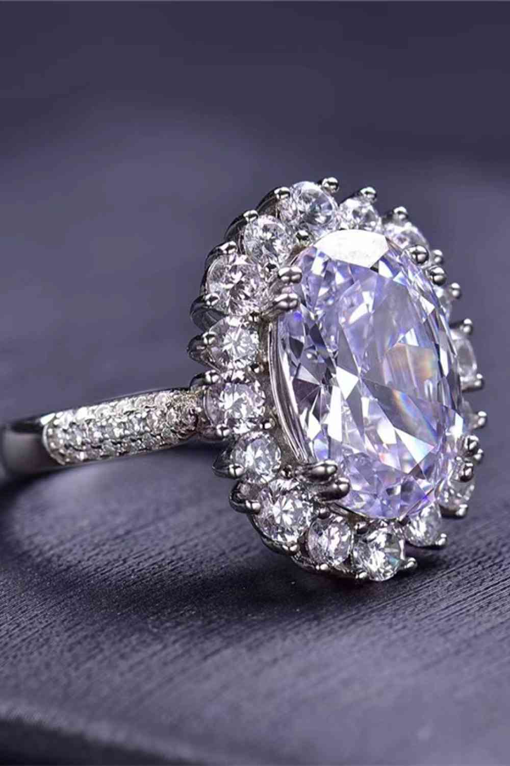 8 Carat Oval Moissanite Ring - Vitalis Collection