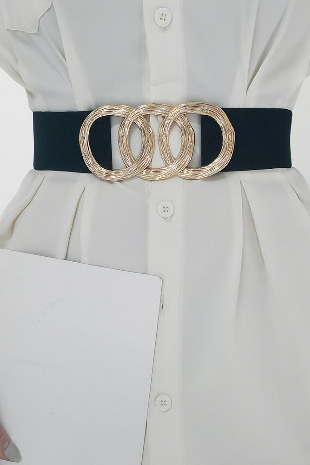 Zinc Alloy Buckle Elastic Wide Belt - Vitalis Collection