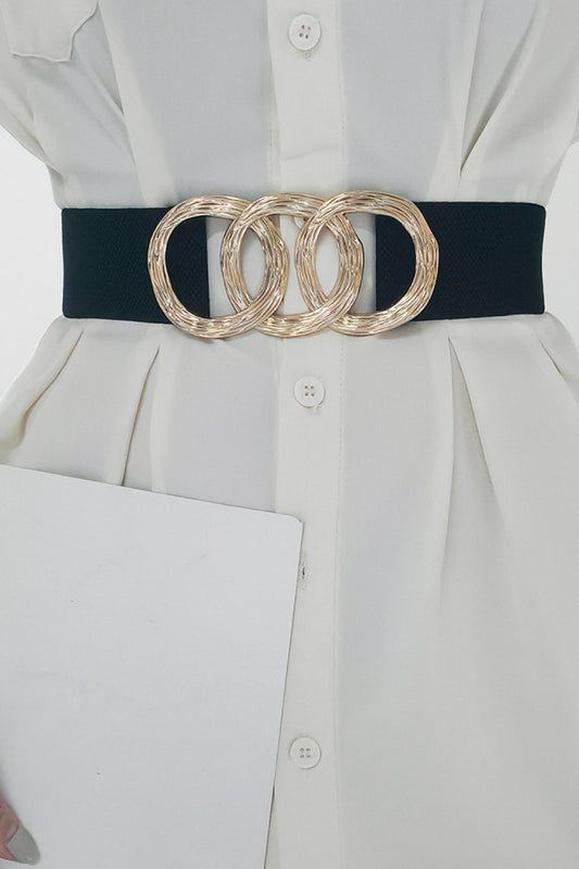 Zinc Alloy Buckle Elastic Wide Belt - Vitalis Collection