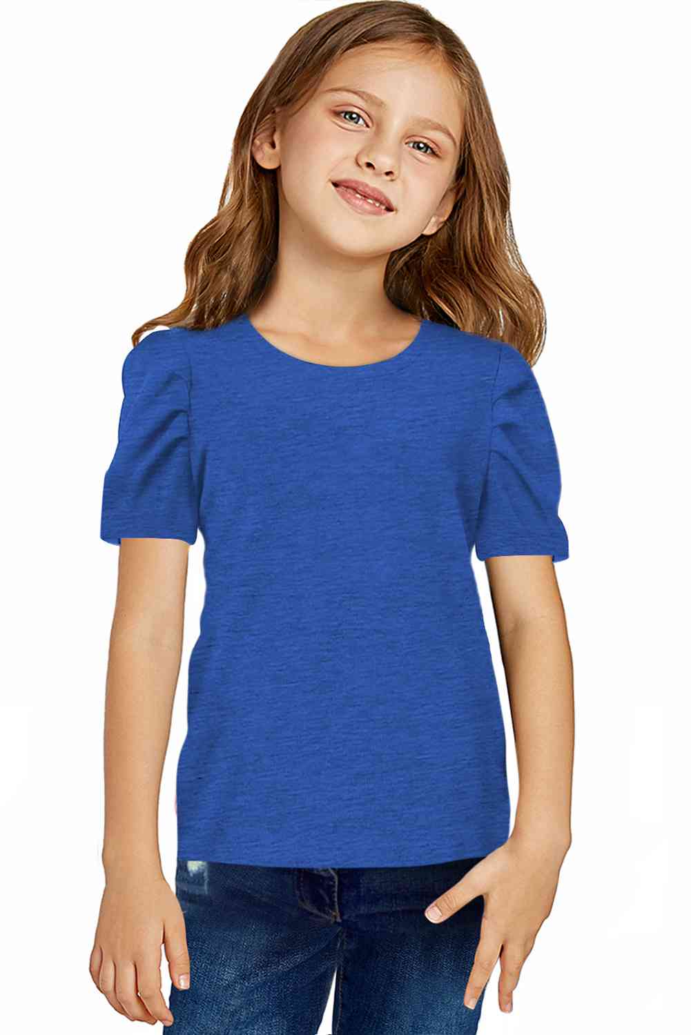 Round Neck Puff Sleeve T-Shirt - Vitalis Collection