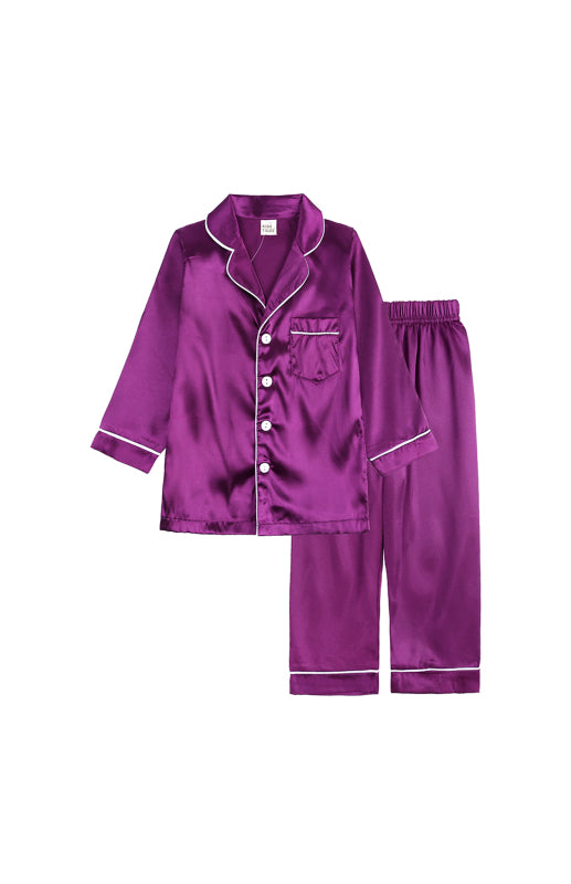 Children's Satin Long Sleeve Home Pajamas Sets - Vitalis Collection