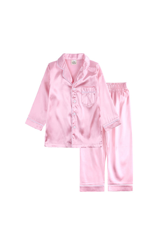 Children's Satin Long Sleeve Home Pajamas Sets - Vitalis Collection
