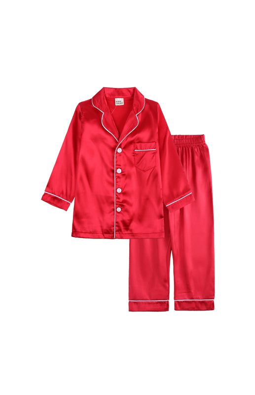 Children's Satin Long Sleeve Home Pajamas Sets - Vitalis Collection