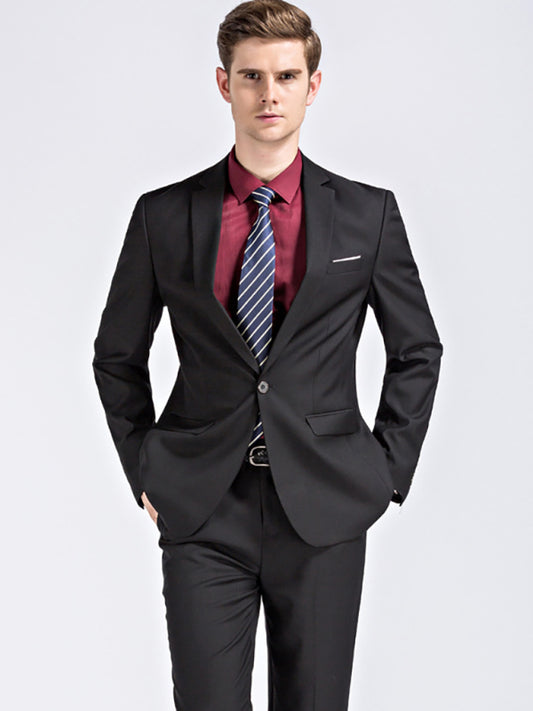 Men's Lapel Collar Business Suit Blazer - Vitalis Collection