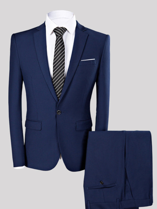 Men's Lapel Collar Business Suit Blazer - Vitalis Collection
