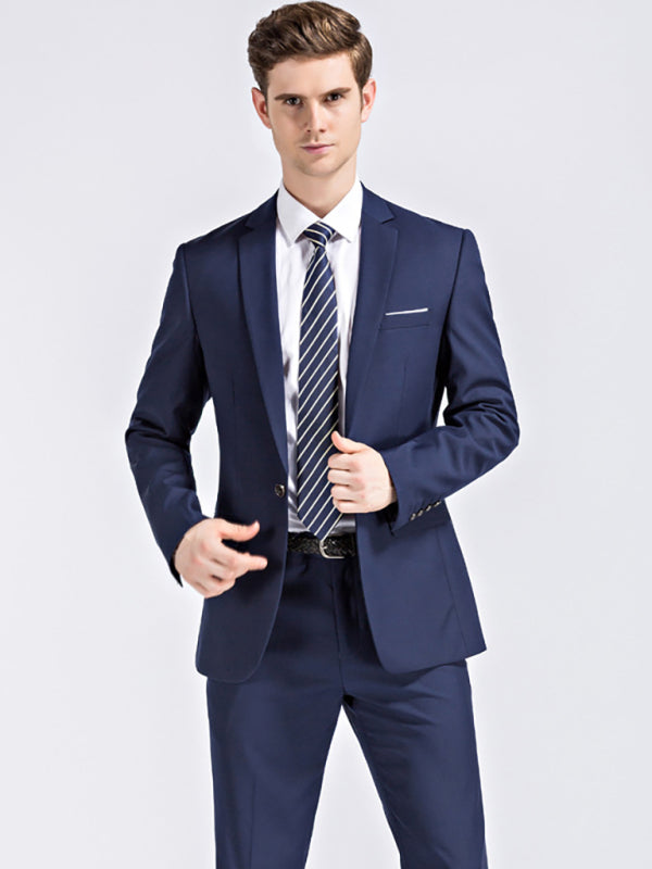Men's Lapel Collar Business Suit Blazer - Vitalis Collection