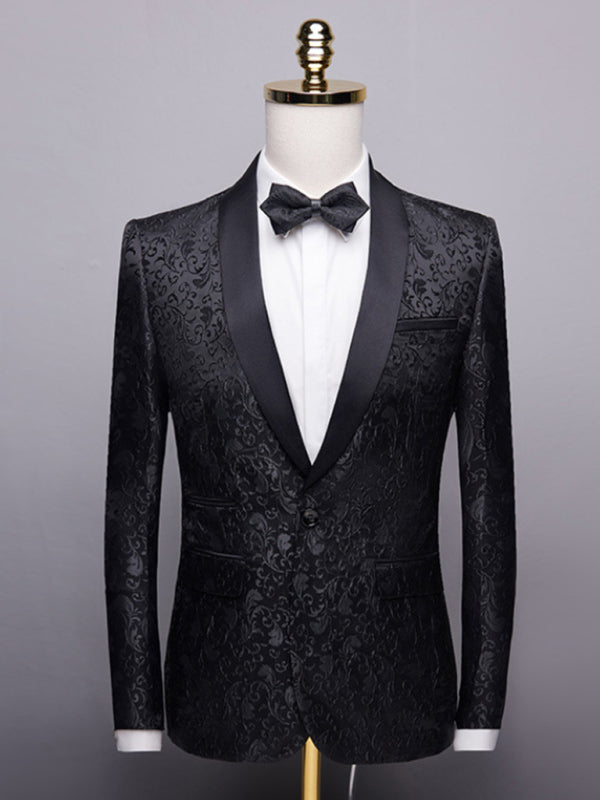 Men's Solid Lapel Collar Blazer with Welt Pocket - Vitalis Collection