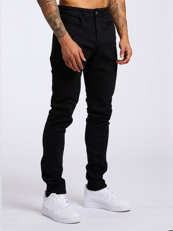 Men's solid slim fit basic skinny jeans - Vitalis Collection