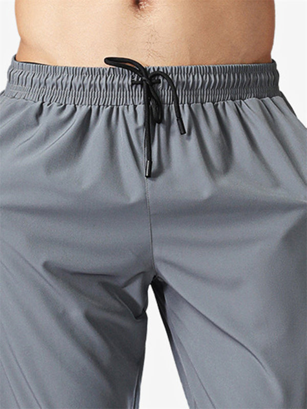Ice silk quick-drying breathable fitness drawstring casual side zipper trousers - Vitalis Collection